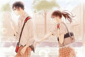 Ảnh Anime Cặp Đôi Học Sinh Rời Đi Trong Đêm